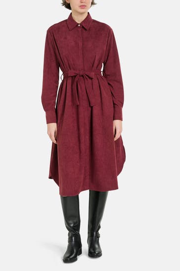 U.S. POLO ASSN. Cord-Kleid 'Diana' dunkelrot