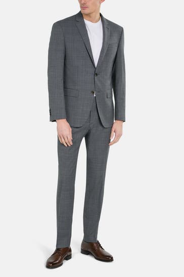 HECHTER Paris Wollmix-Anzug dunkelgrau kariert