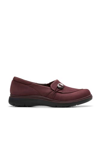 CLARKS Leder-Slipper 'Certina' burgunder