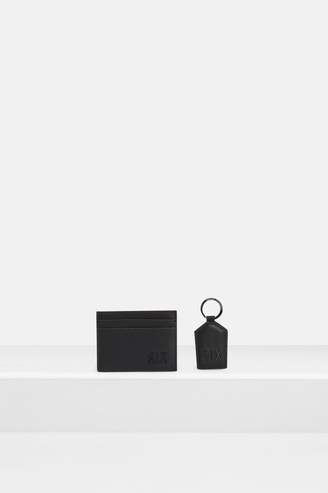 ARMANI EXCHANGE Set: Kartenetui und Schlüsselanhänger schwarz, Bild 1