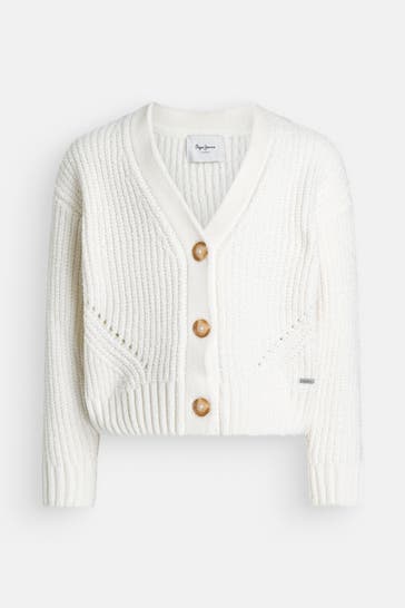 PEPE JEANS Strickjacke 'Willow Cardigan' weiß