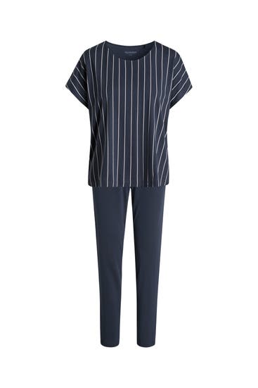 SCHIESSER - Pyjama navy gestreift