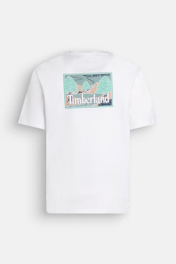 TIMBERLAND T-Shirt 'Illustrated woods' weiß