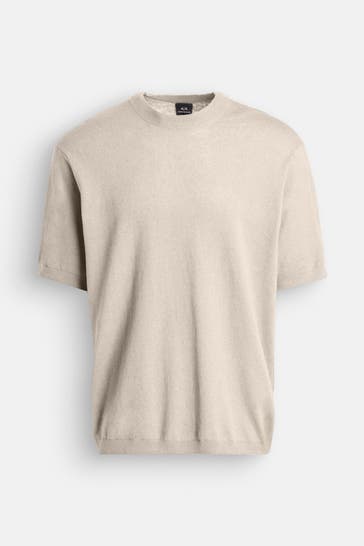 ARMANI EXCHANGE Leinenmix-Strickshirt beige