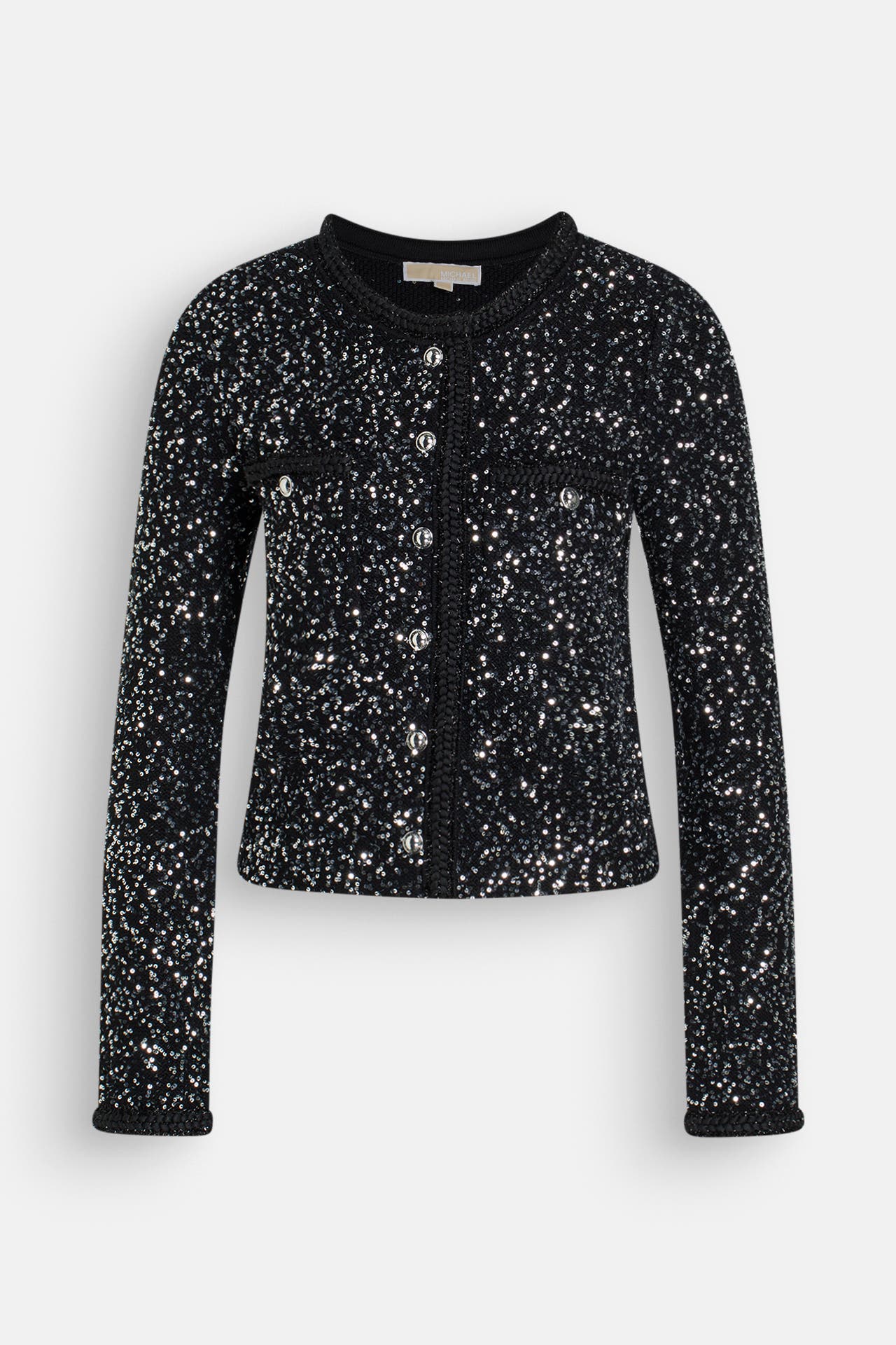 MICHAEL MICHAEL KORS Strickjacke 'Sequin Snap' schwarz, Bild 1