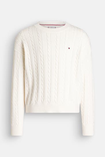 TOMMY HILFIGER Strickpullover ecru