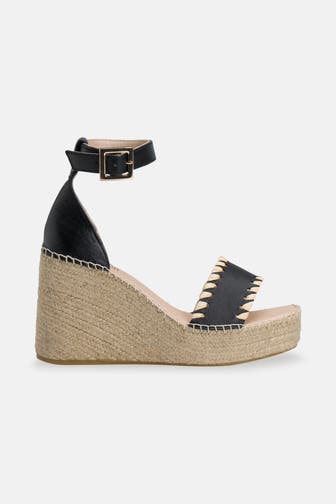 ESPADRIJ L'ORIGINALE Wedges 'Dijon Raphia' schwarz