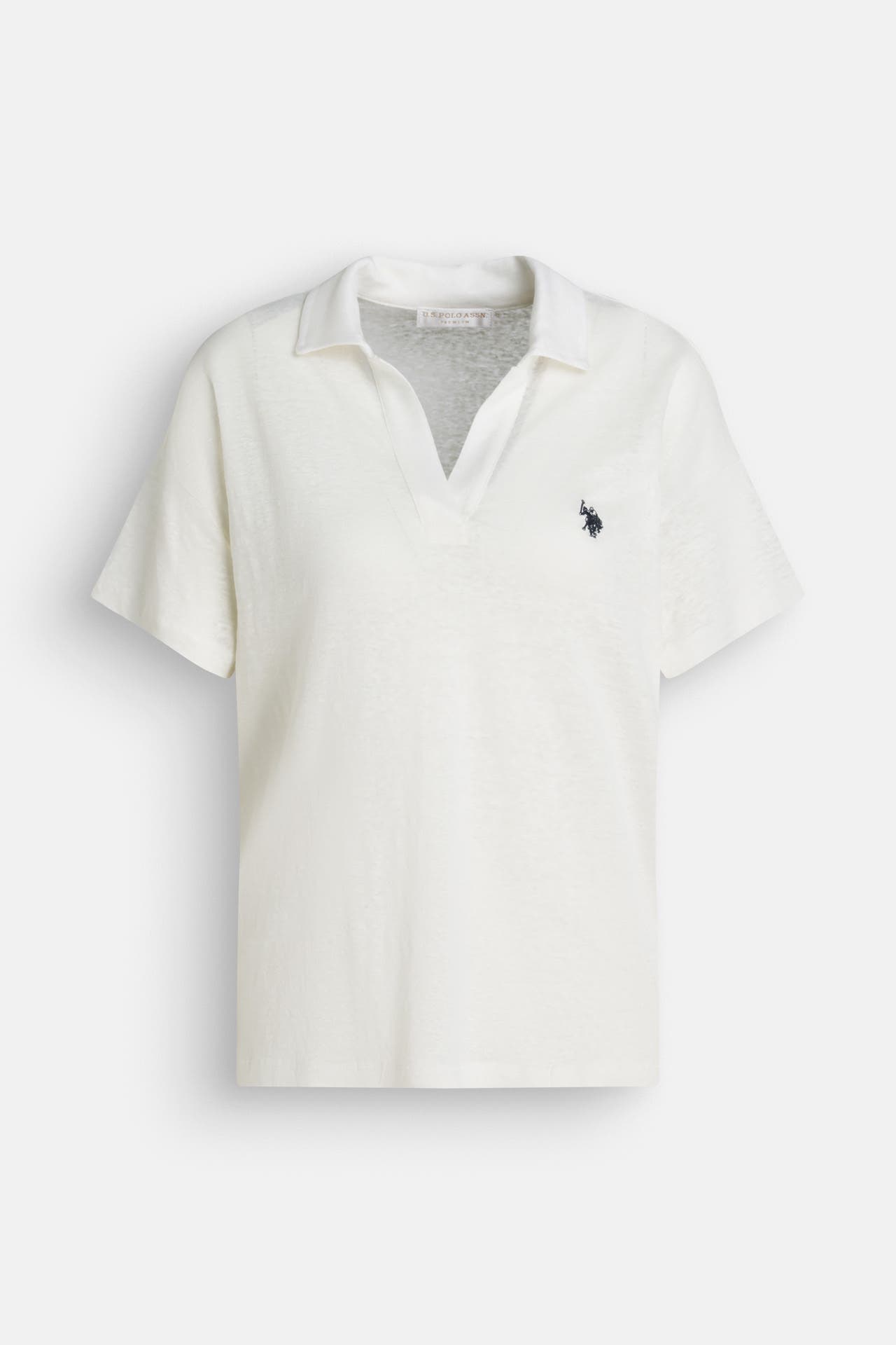 U.S. POLO ASSN. Leinen-Polo-Shirt 'Ada' weiß, Bild 1