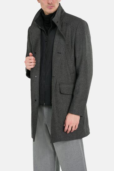 HECHTER Paris Wollmixmantel grau