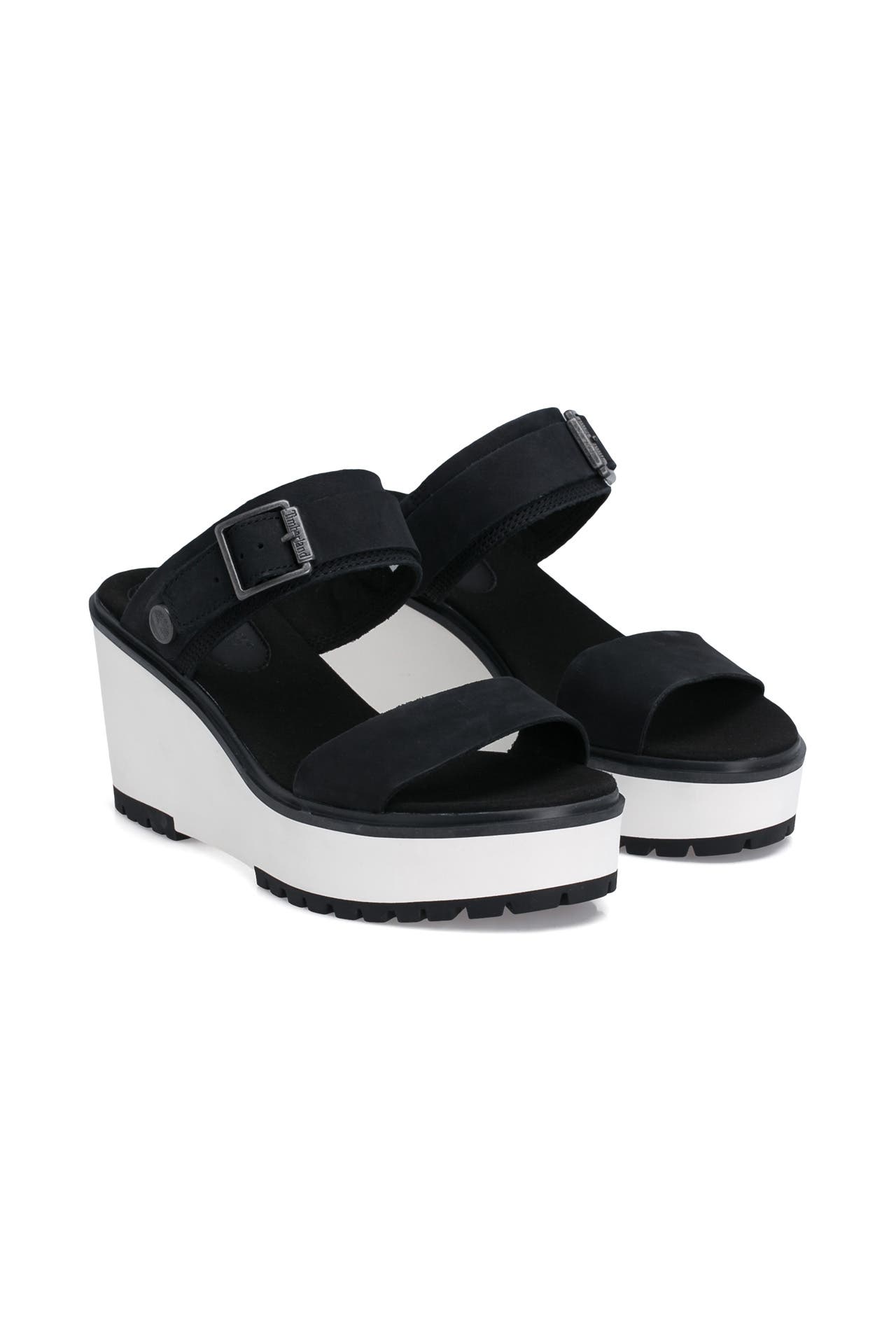 Black timberland wedges deals