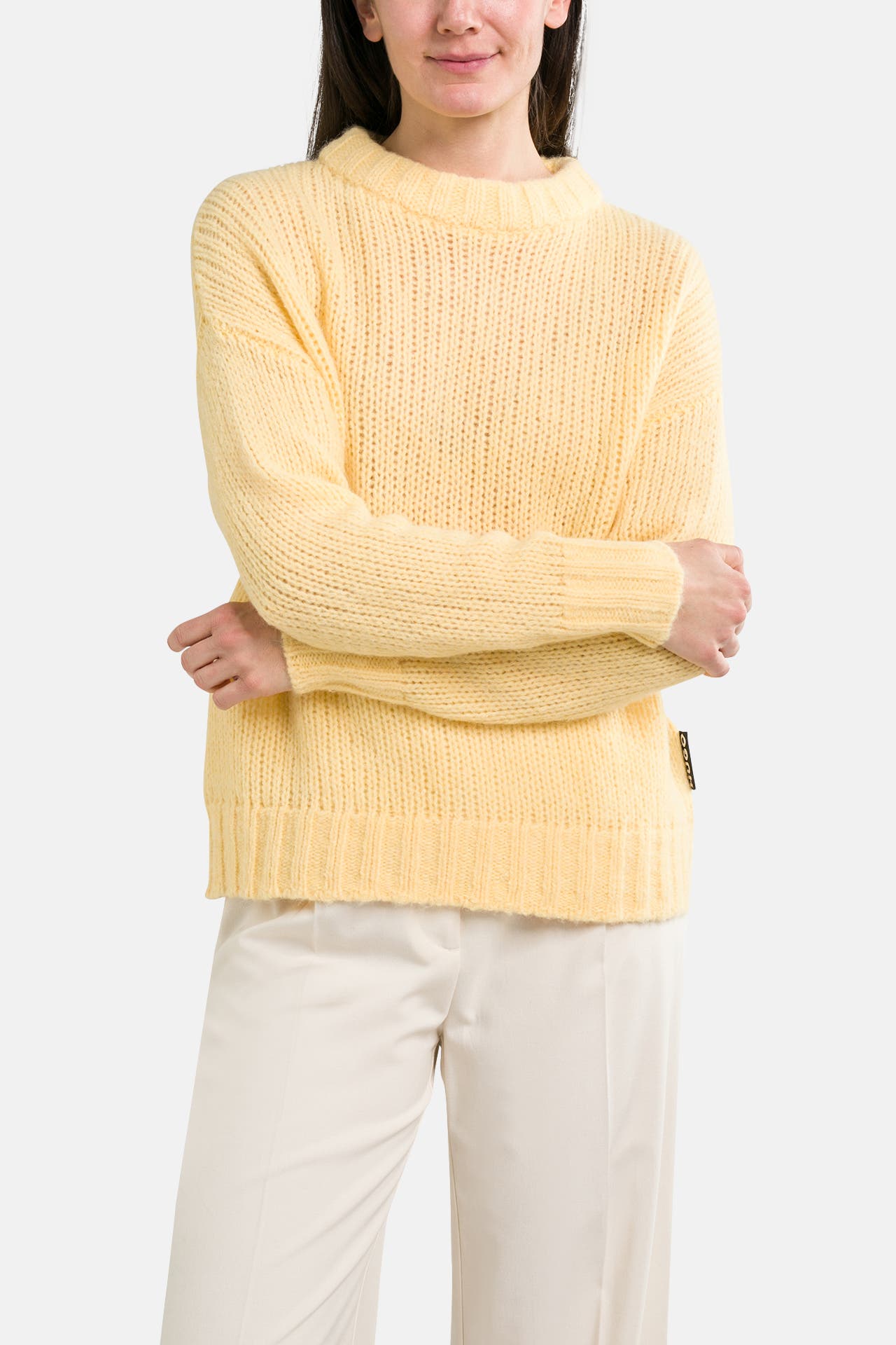 HUGO Wollmix-Strickpullover 'Sloss' gelb, Bild 1