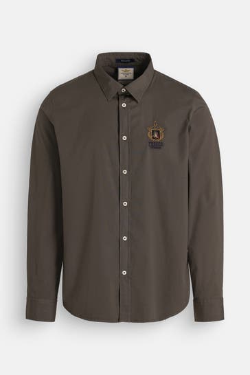 AERONAUTICA MILITARE Casual-Hemd graugrün Regular Fit