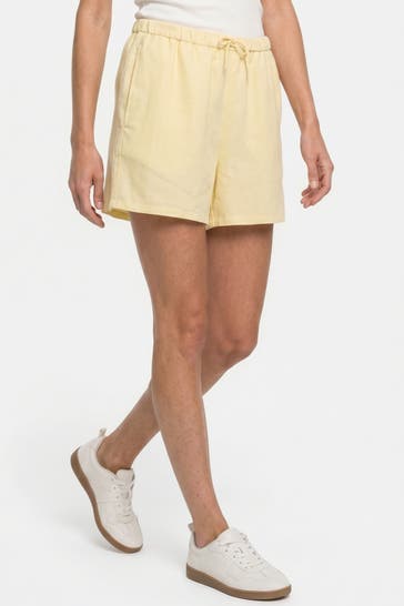 TOMMY HILFIGER Leinenmix-Shorts hellgelb