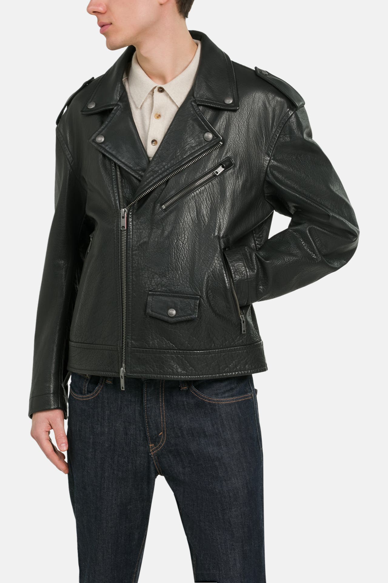 BOSS ORANGE Lederjacke 'Jonu' schwarz, Bild 1