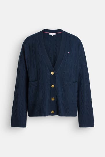 TOMMY HILFIGER Strickjacke navy