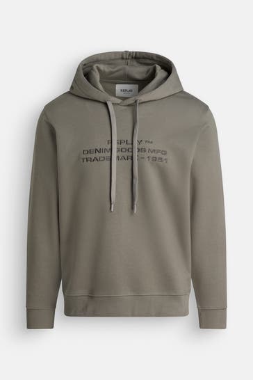 REPLAY Hoodie graugrün