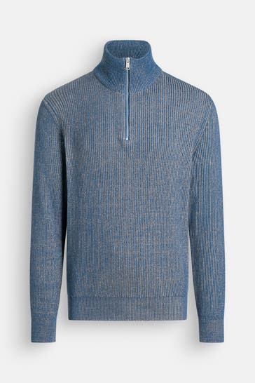 MARC O'POLO Strick-Troyer blau