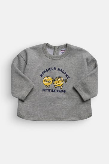 PETIT BATEAU Sweatshirt hellgrau