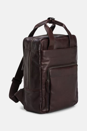 STRELLSON Leder-Rucksack 'Abbey Josh' dunkelbraun