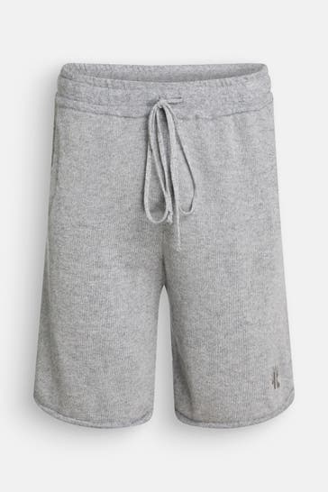 ROUGH. Strickshorts grau