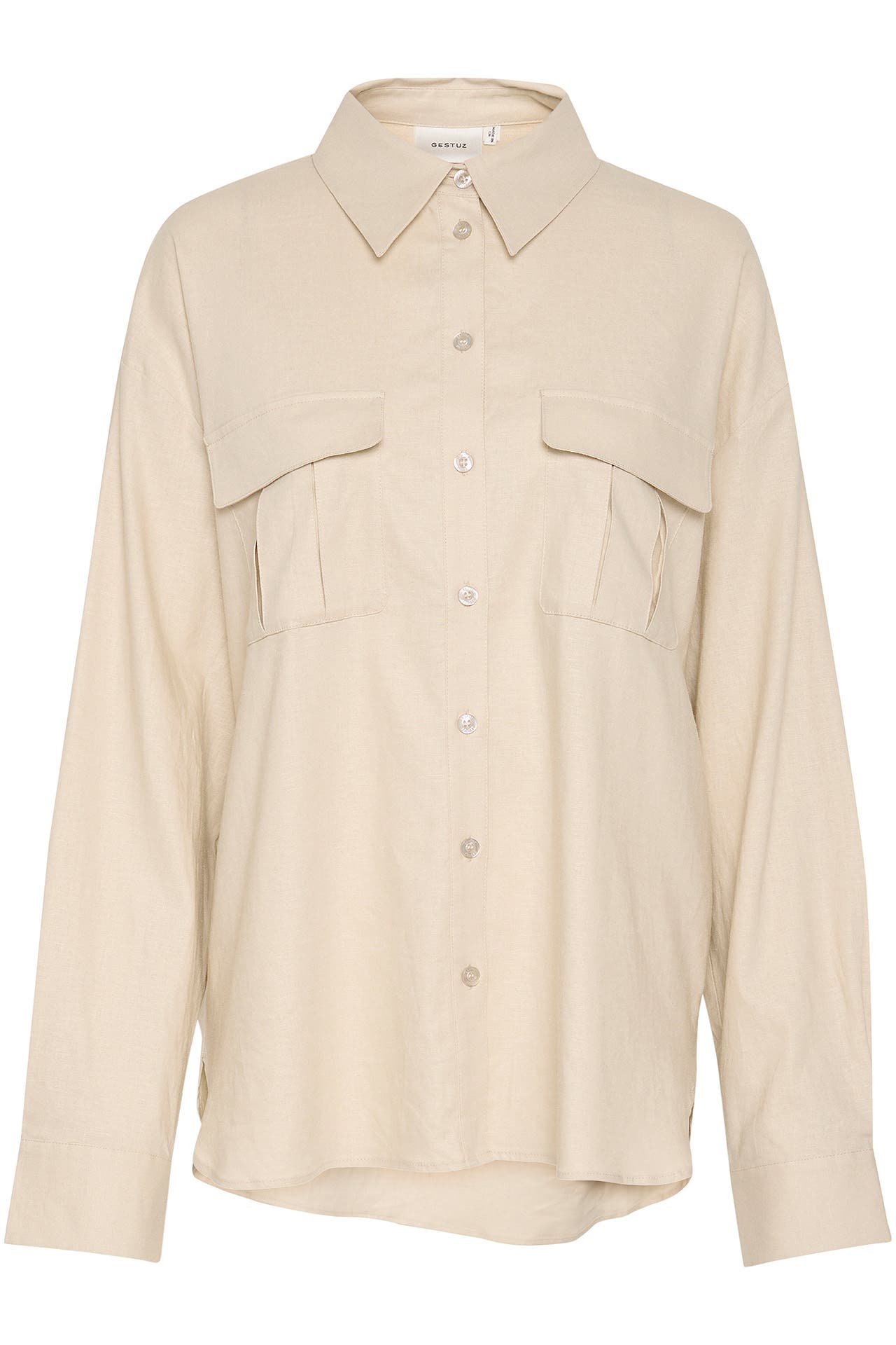 GESTUZ Leinenmix-Bluse 'Elarah' beige, Bild 1