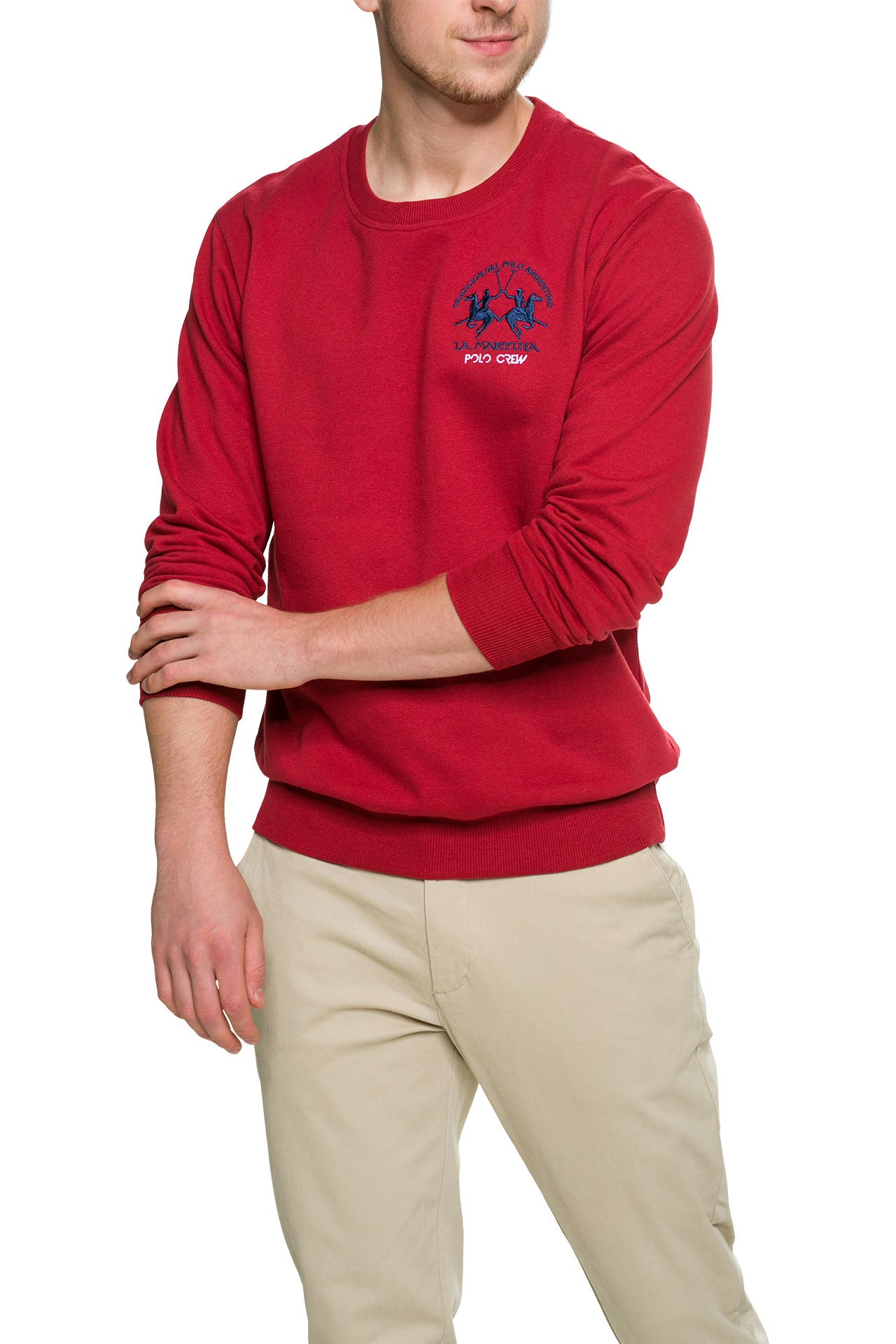 La Martina Rosso Cotton Men Sweatshirt