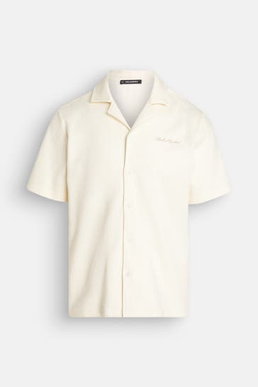 KARL LAGERFELD Kurzarmhemd ecru