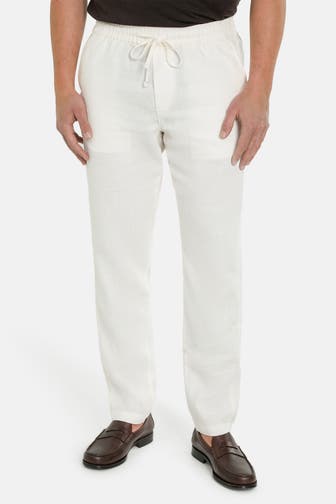 TOMMY HILFIGER Leinenmix-Hose ecru