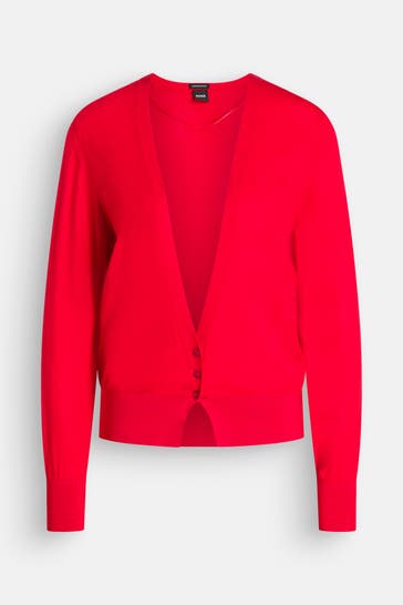 BOSS Woll-Cardigan 'Funiota' rot