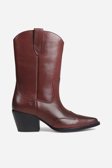 BRONX Lederstiefel 'Jukeson' rotbraun