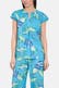 Blusenshirt blau gemustert