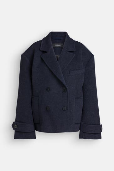 BLACK PALMS 'Jamyna' short coat, navy