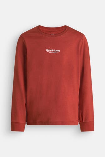 JACK & JONES Langarmshirt 'Vesterbro' rostrot