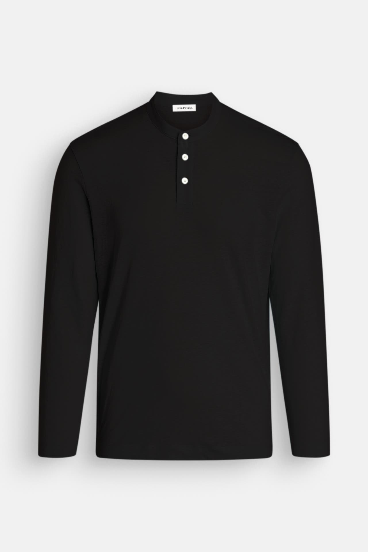 PHIL PETTER Leinen-Longsleeve schwarz, Bild 1