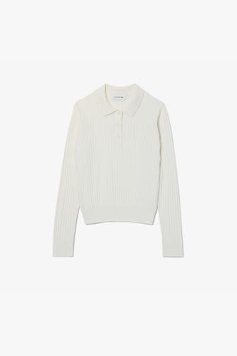 LACOSTE Strick-Polo weiß