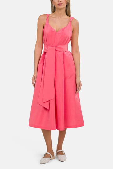 RIANI Leinenmix-Kleid koralle