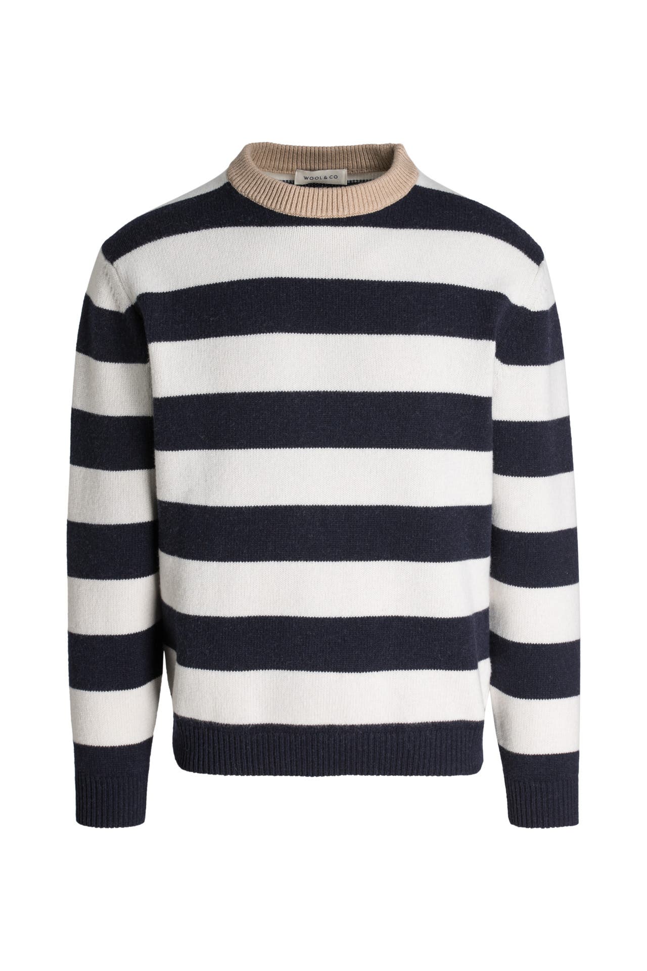 WOOL & CO Strickpullover navy gestreift, Bild 1