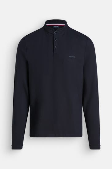 HECHTER Paris Langarm-Polo dunkelblau