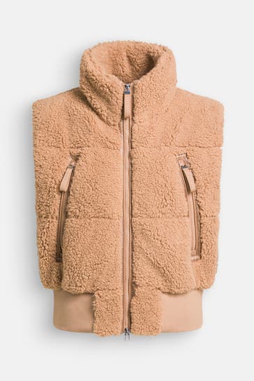 JOOP! JEANS Fleece-Weste hellbraun