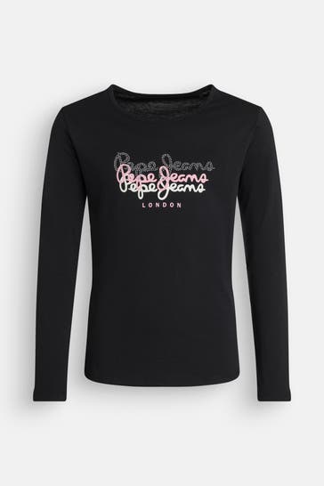 PEPE JEANS Langarmshirt 'Tianne' schwarz