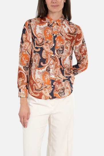 GANT Seidenmix-Bluse gemustert