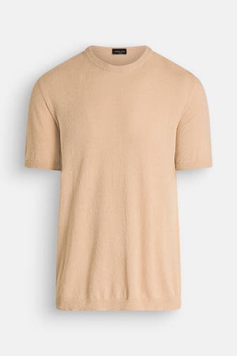 ROBERTO COLLINA Strickshirt hellbraun