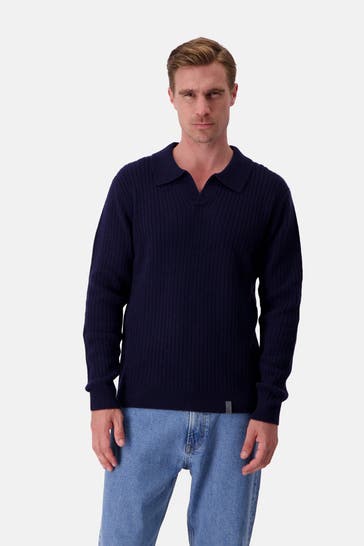 COLOURS & SONS Wollmix-Pullover nachtblau