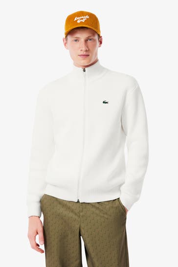 LACOSTE Strickjacke weiß