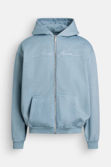 KARL KANI Sweatjacke hellblau