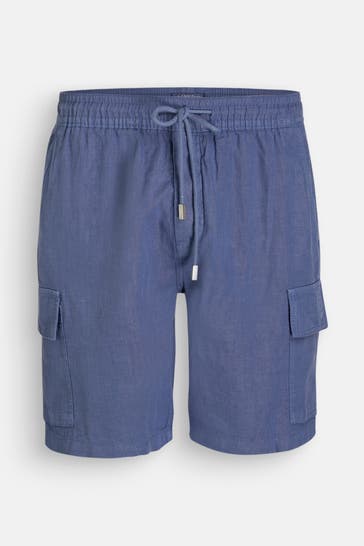 VILEBREQUIN Leinen-Shorts 'Baie' graublau