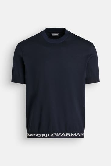 EMPORIO ARMANI Strickshirt schwarzblau