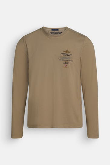 AERONAUTICA MILITARE Grey-green long-sleeved top