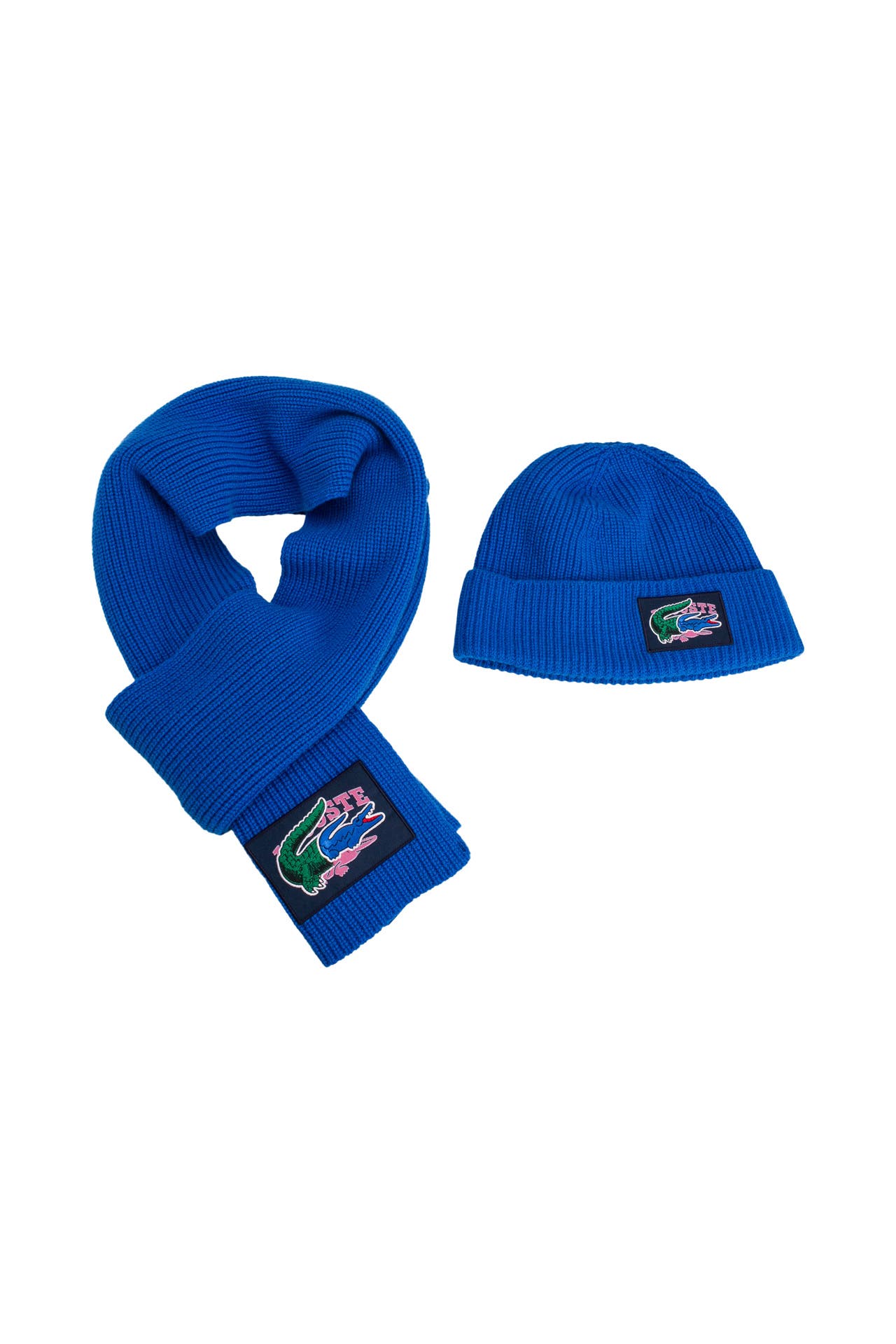 Set: Schal und Mütze royalblau - LACOSTE » günstig online kaufen |  Outletcity