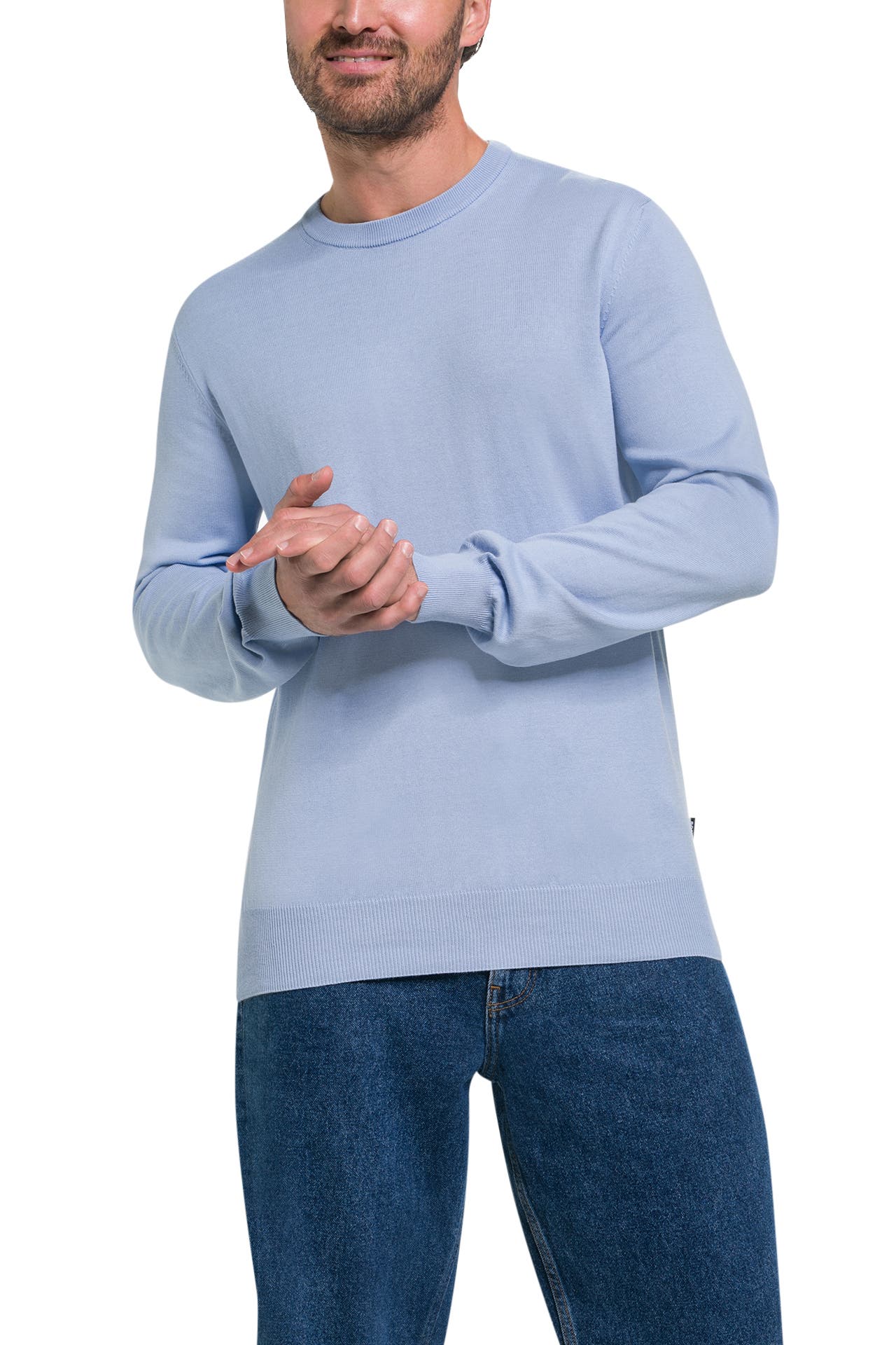 BOSS Strickpullover 'Fabello' hellblau, Bild 1